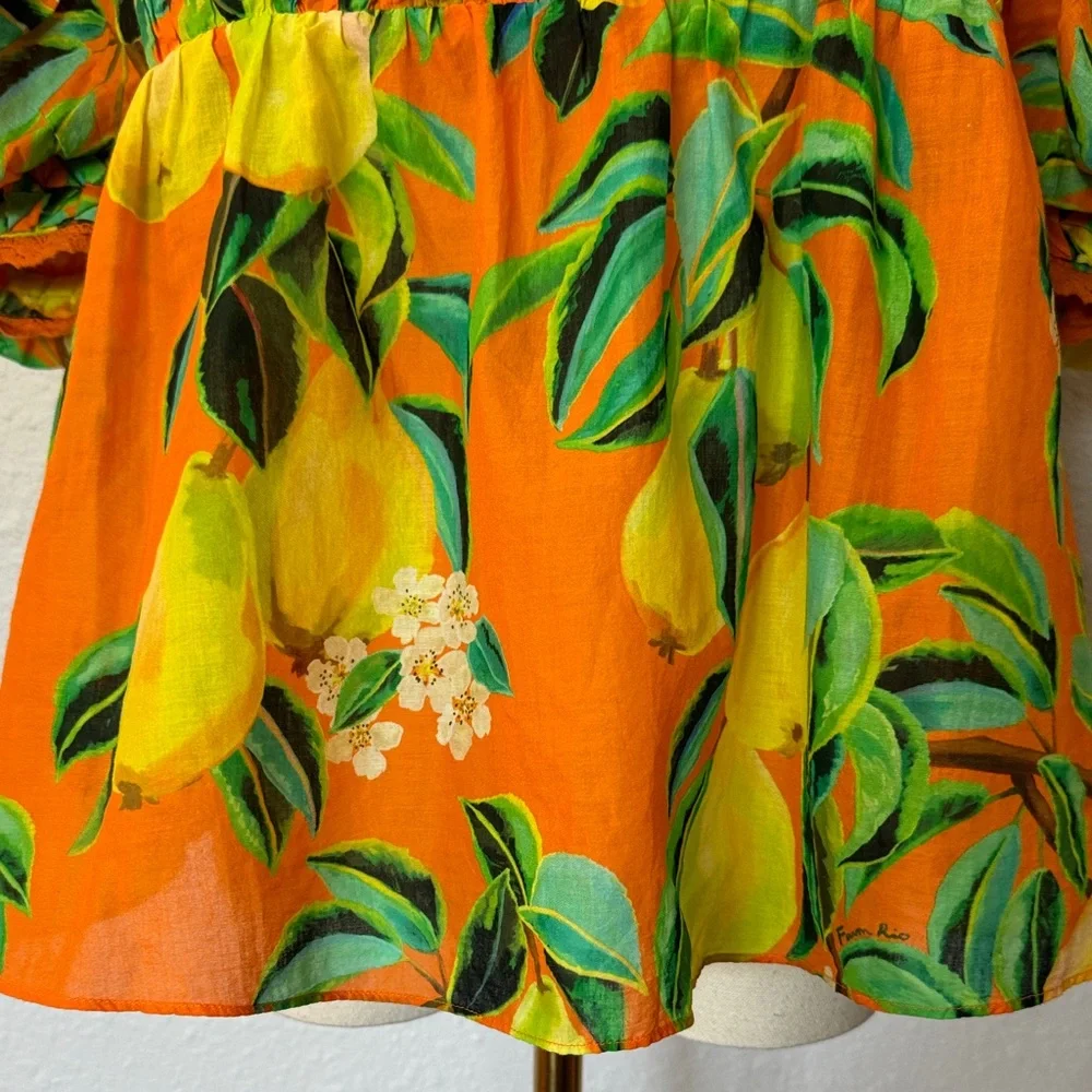 FARM Rio Chic Pears Blouse size Large - Picture 5 of 17